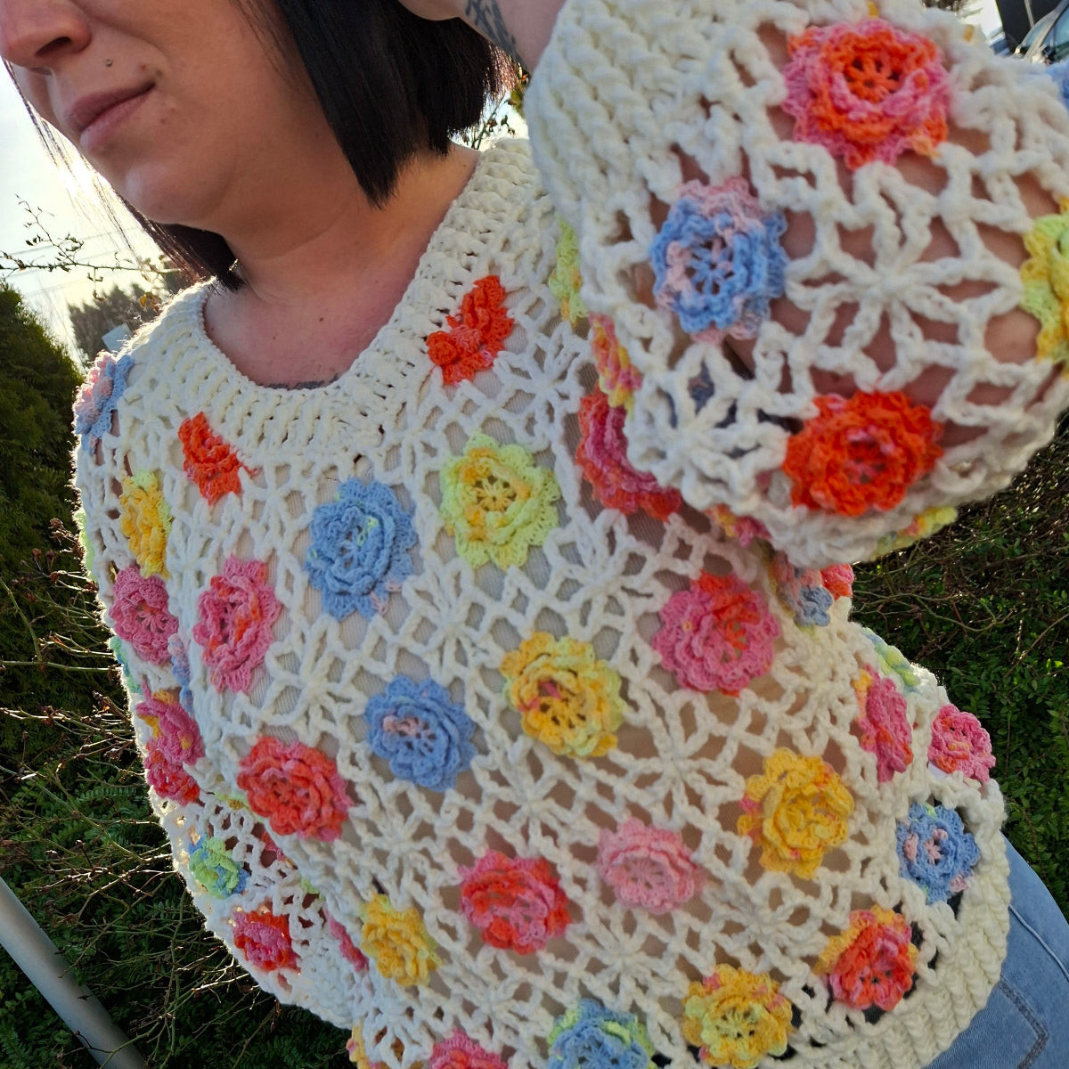 Pull fantaisie crochet